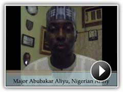 Témoignage vidéo du Major Abubakar Aliyu, armée nigériane.