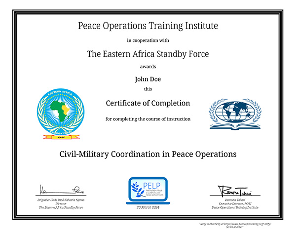 Example of a custom certificate.